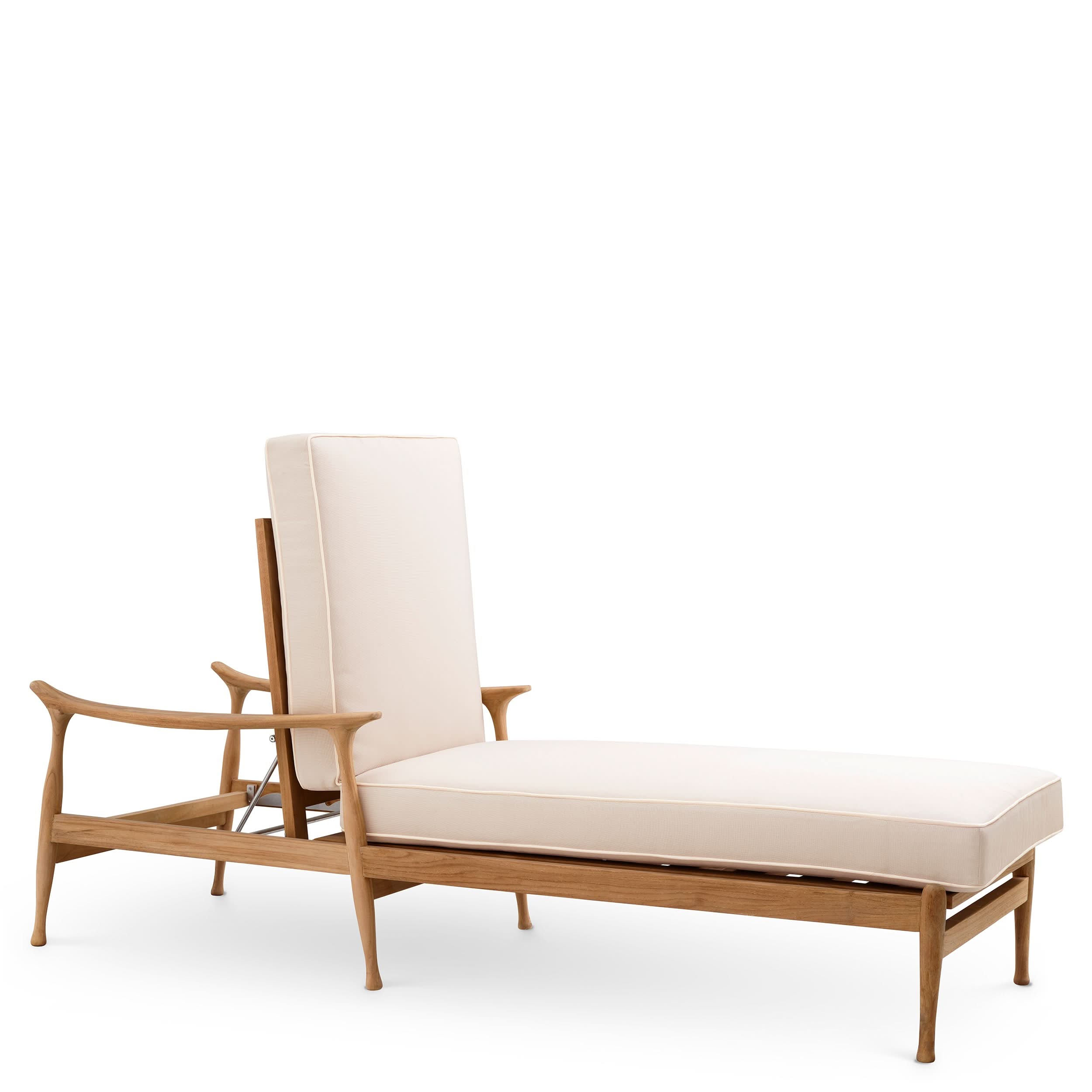 Eichholtz Outdoor Daybed Manzo – Natural Teak | Flores Off-White Outdoor Liege Eichholtz
