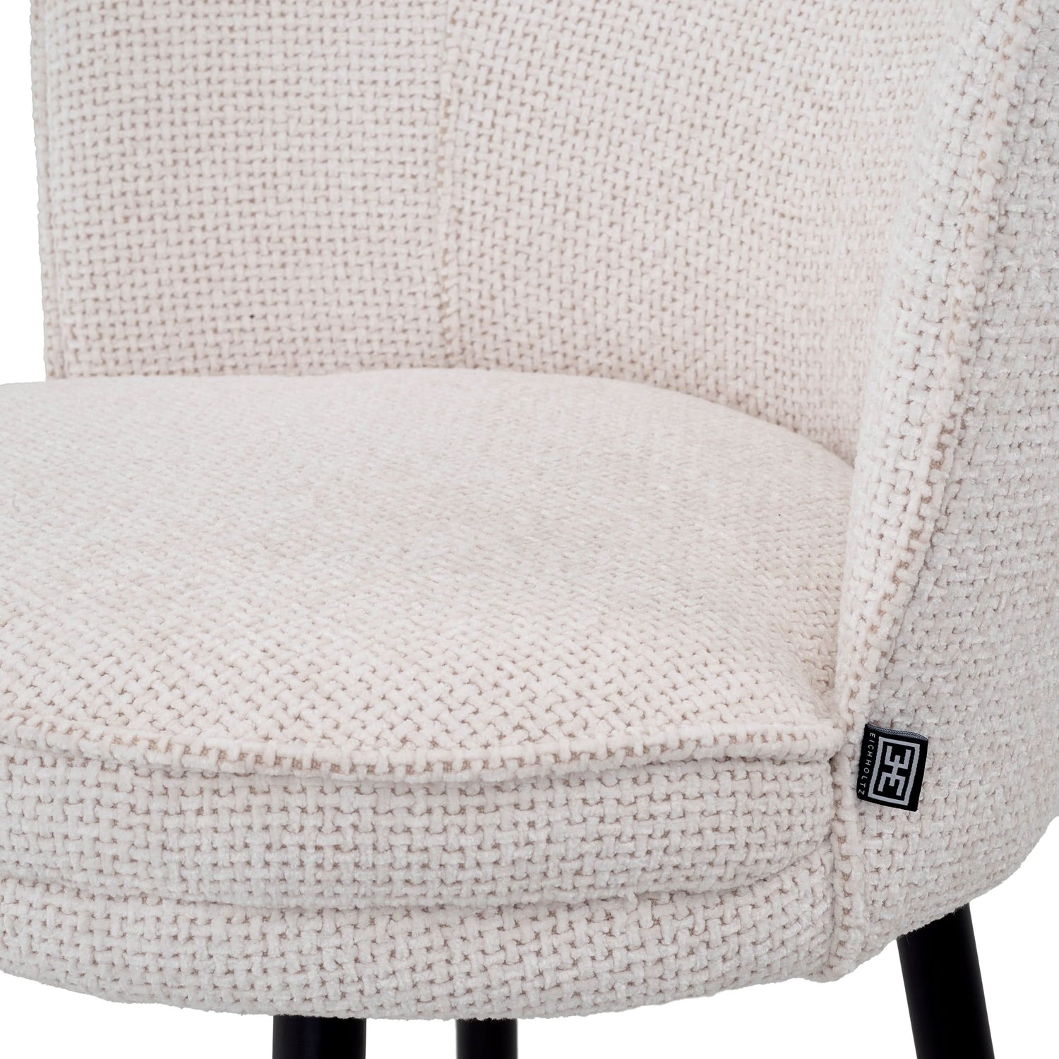 Eichholtz Barhocker Grenada – Lyssa Off-White | Schwarz- &amp; Messing-Finish Drehgestell Barstuhl Eichholtz