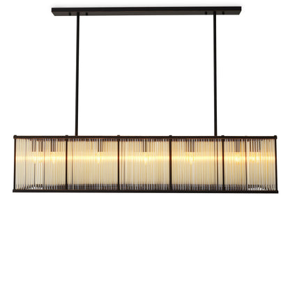 Eichholtz Kronleuchter Bernardi Rectangular – Bronze-Highlight-Finish | Vintage-Glas Kronleuchter Eichholtz