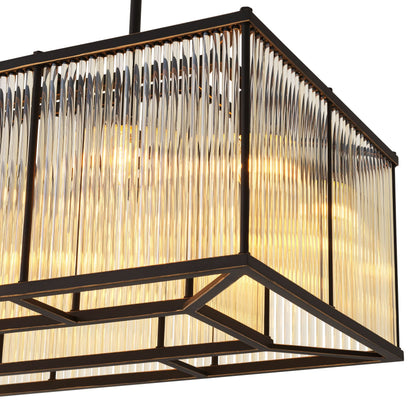 Eichholtz Kronleuchter Bernardi Rectangular – Bronze-Highlight-Finish | Vintage-Glas Kronleuchter Eichholtz