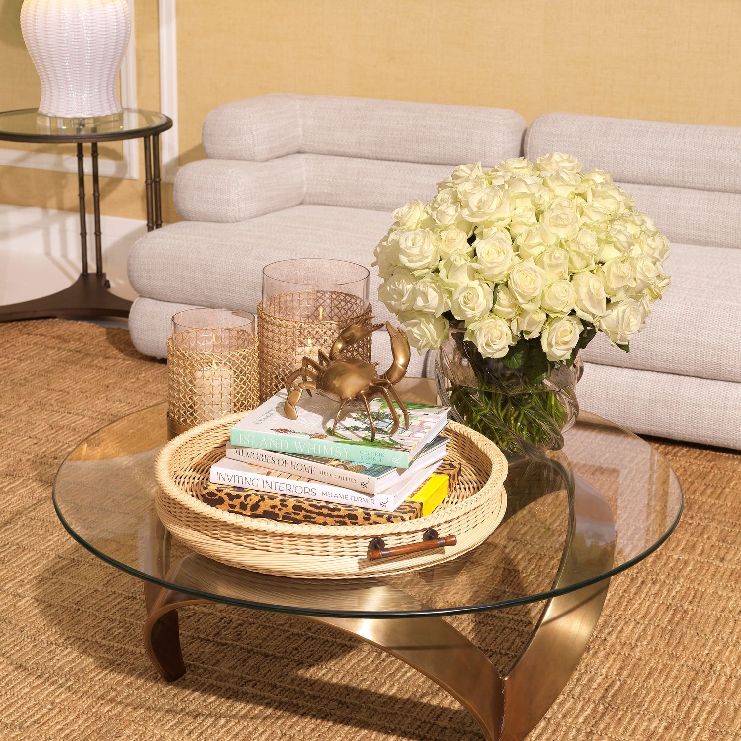 Eichholtz Couchtisch Soquel – Vintage Messing-Finish Couchtisch rund Eichholtz