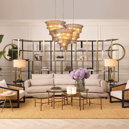 Eichholtz – Kabinett Clio Corner (Brushed Brass | Smoke Glass) Offenes Regal Eichholtz