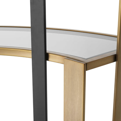 Eichholtz – Kabinett Clio Corner (Brushed Brass | Smoke Glass) Offenes Regal Eichholtz