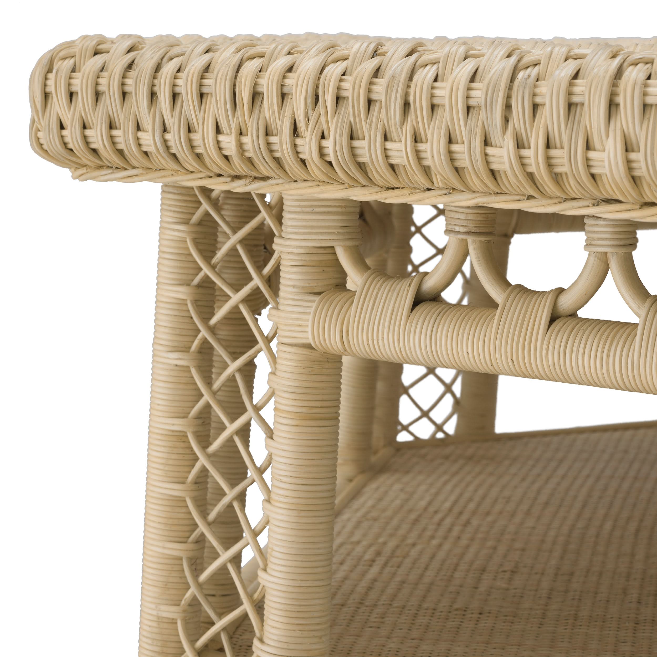 Eichholtz Couchtisch Saba Hexagon – Natur-Rattan Couchtisch rund Eichholtz