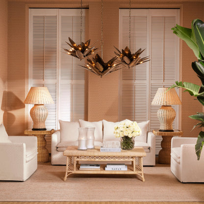 Eichholtz Couchtisch Saba Rechteckig – Natur-Rattan Couchtisch eckig Eichholtz