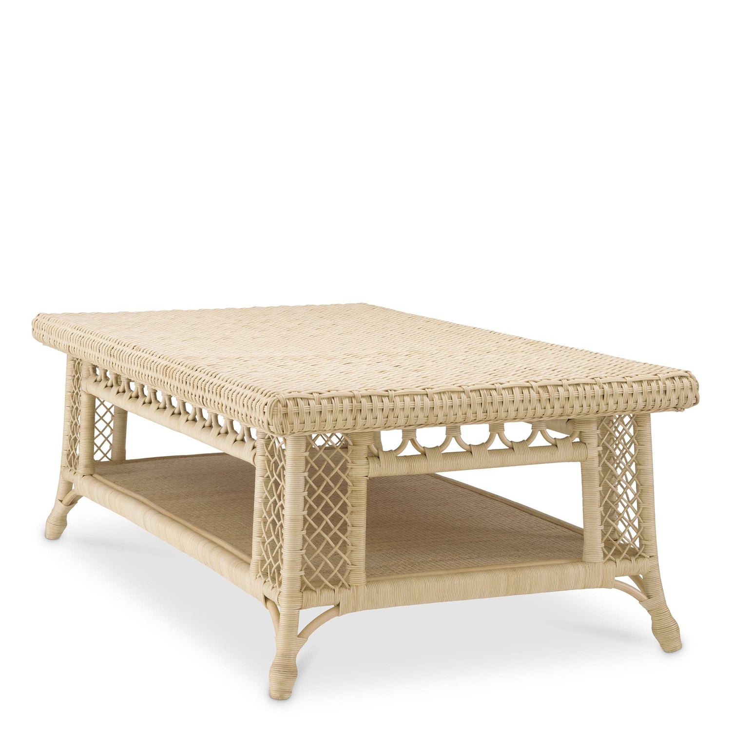 Eichholtz Couchtisch Saba Rechteckig – Natur-Rattan Couchtisch eckig Eichholtz