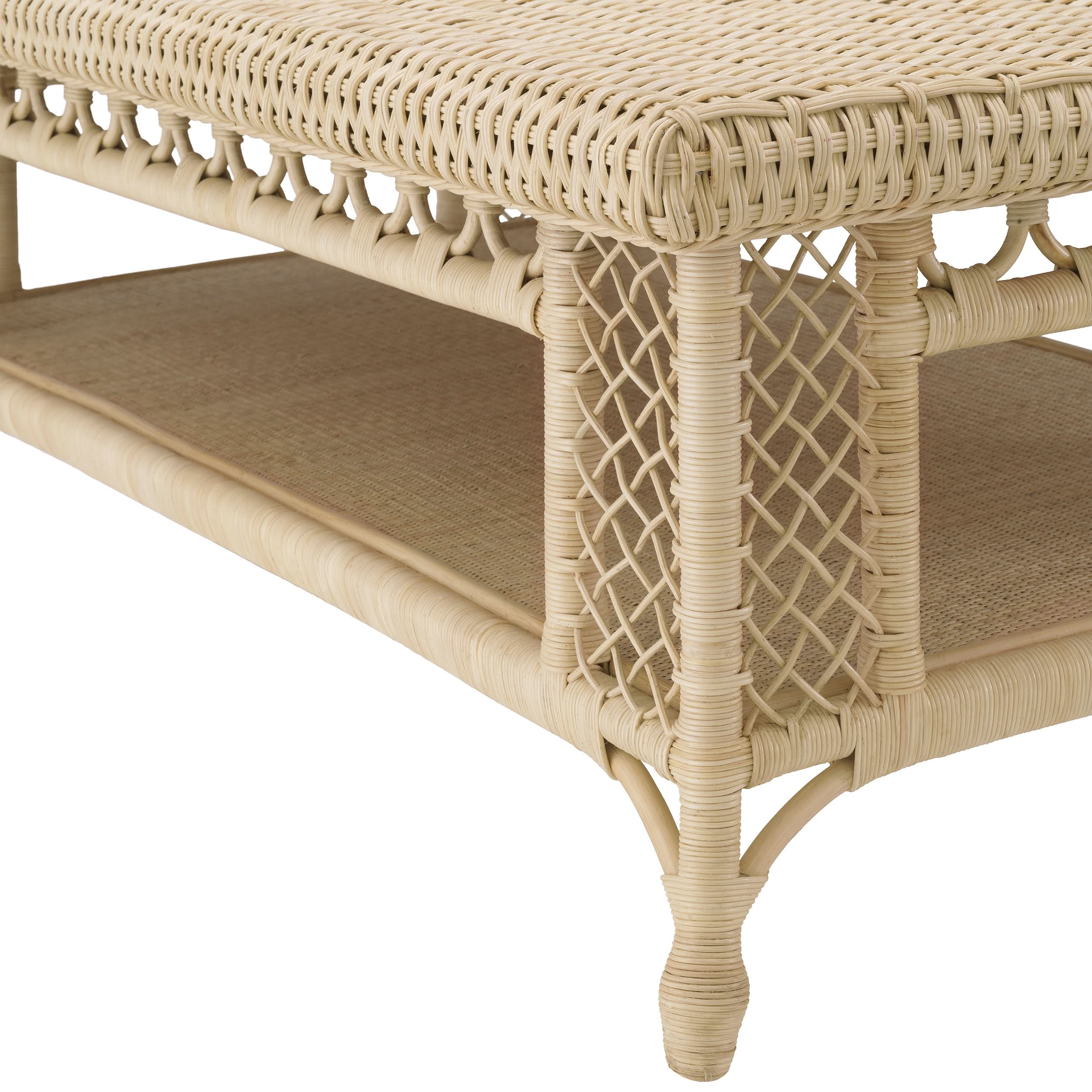 Eichholtz Couchtisch Saba Rechteckig – Natur-Rattan Couchtisch eckig Eichholtz