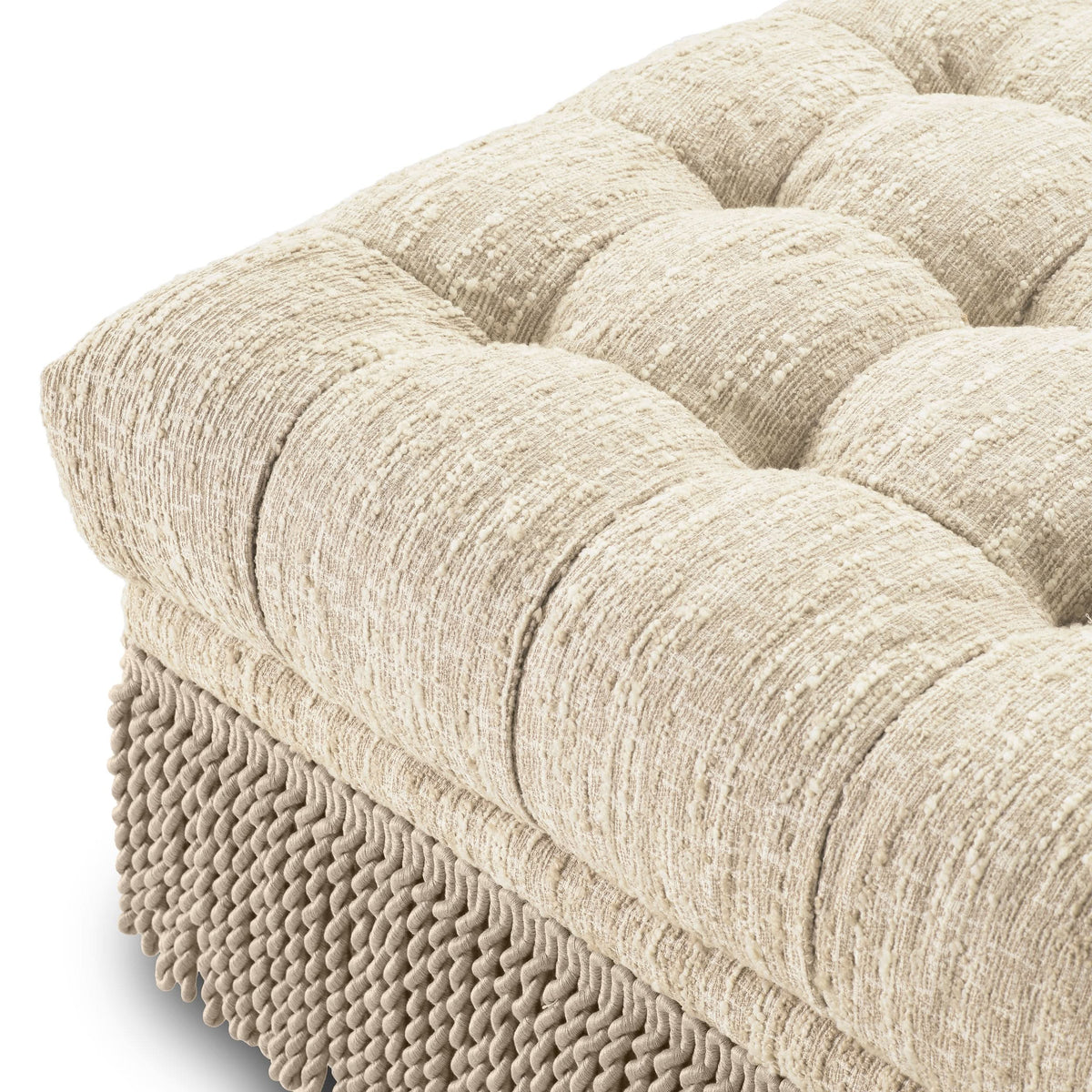Eichholtz Ottoman Dorantes – Bouclé Sonata Cream Polsterhocker Eichholtz
