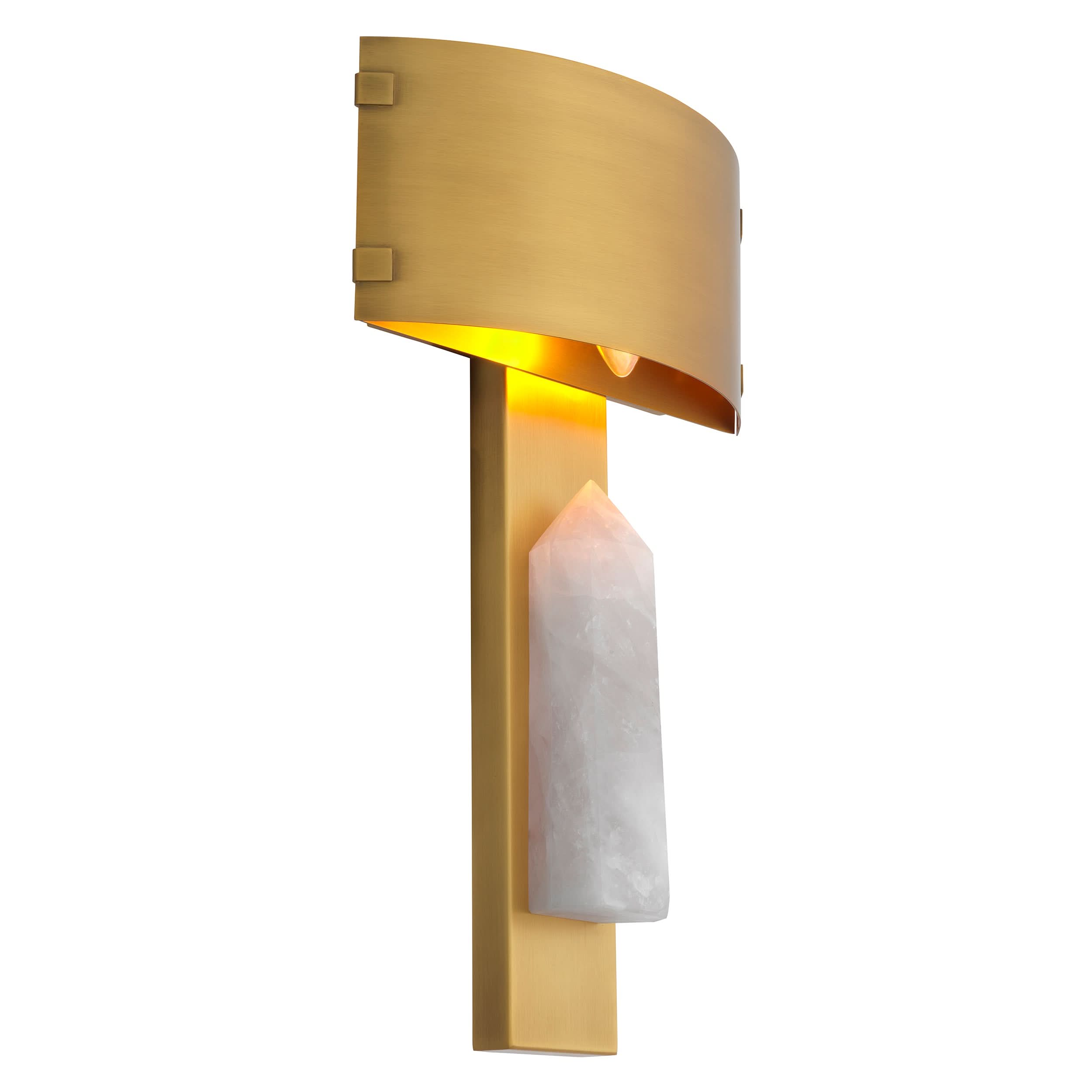 Eichholtz Wandleuchte Évora – Antik-Messing-Finish | Bergkristall Wandlampe Eichholtz
