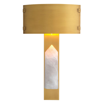 Eichholtz Wandleuchte Évora – Antik-Messing-Finish | Bergkristall Wandlampe Eichholtz