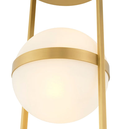 Eichholtz Deckenleuchte Dover – Antikmessing-Finish | Weißes Glas Deckenlampe Eichholtz