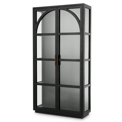 Eichholtz Kabinett San Bernardino - Classic Black Finish | Klarglas | Bronze Finish Vitrinenschrank Eichholtz