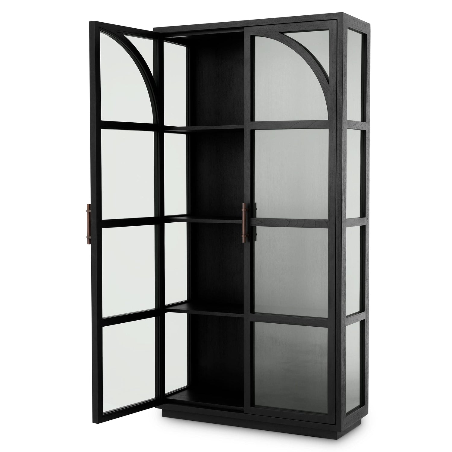 Eichholtz Kabinett San Bernardino - Classic Black Finish | Klarglas | Bronze Finish Vitrinenschrank Eichholtz