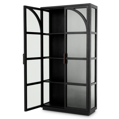 Eichholtz Kabinett San Bernardino - Classic Black Finish | Klarglas | Bronze Finish Vitrinenschrank Eichholtz