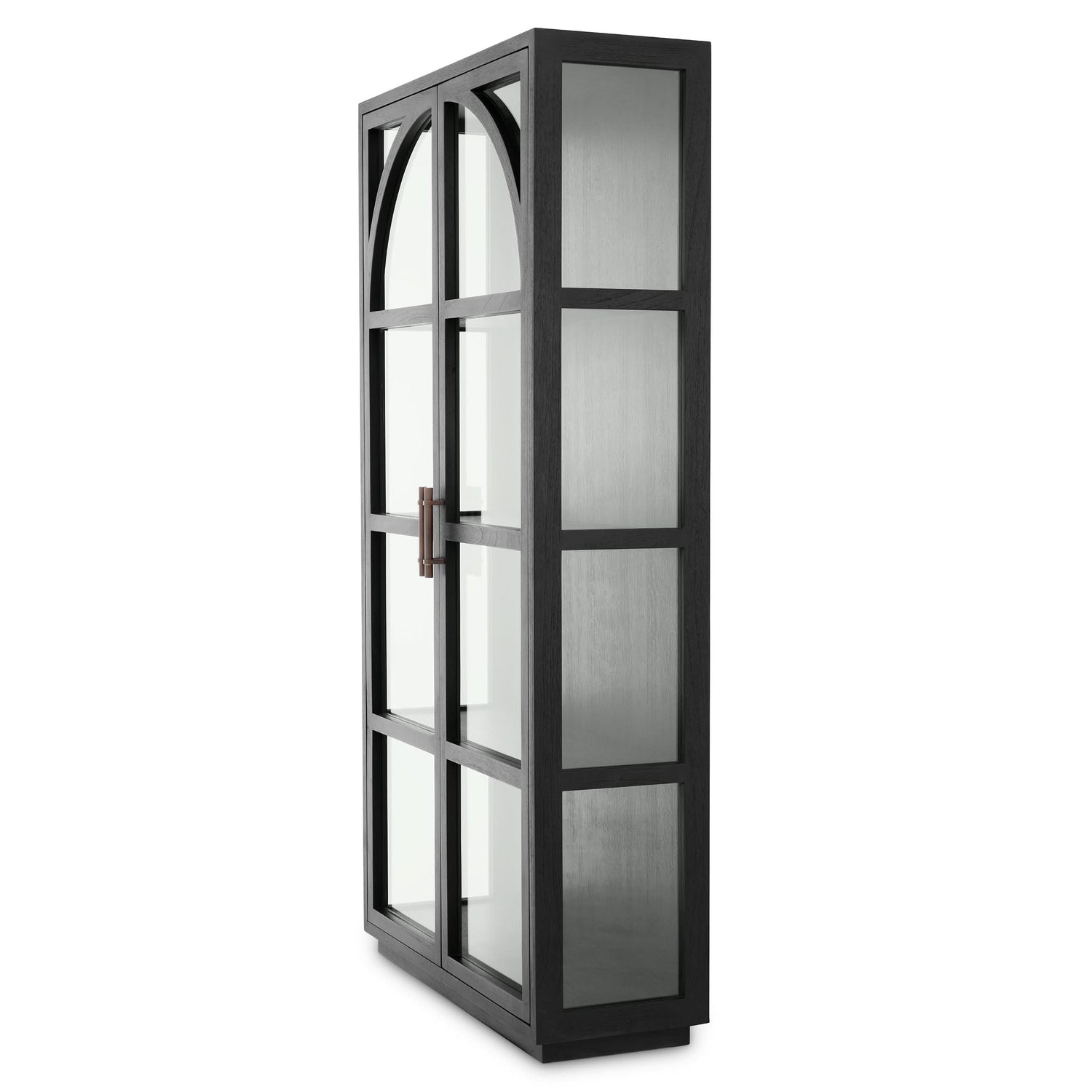Eichholtz Kabinett San Bernardino - Classic Black Finish | Klarglas | Bronze Finish Vitrinenschrank Eichholtz
