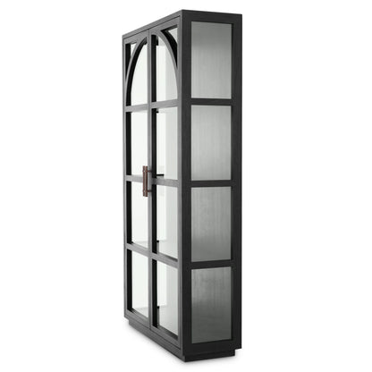 Eichholtz Kabinett San Bernardino - Classic Black Finish | Klarglas | Bronze Finish Vitrinenschrank Eichholtz