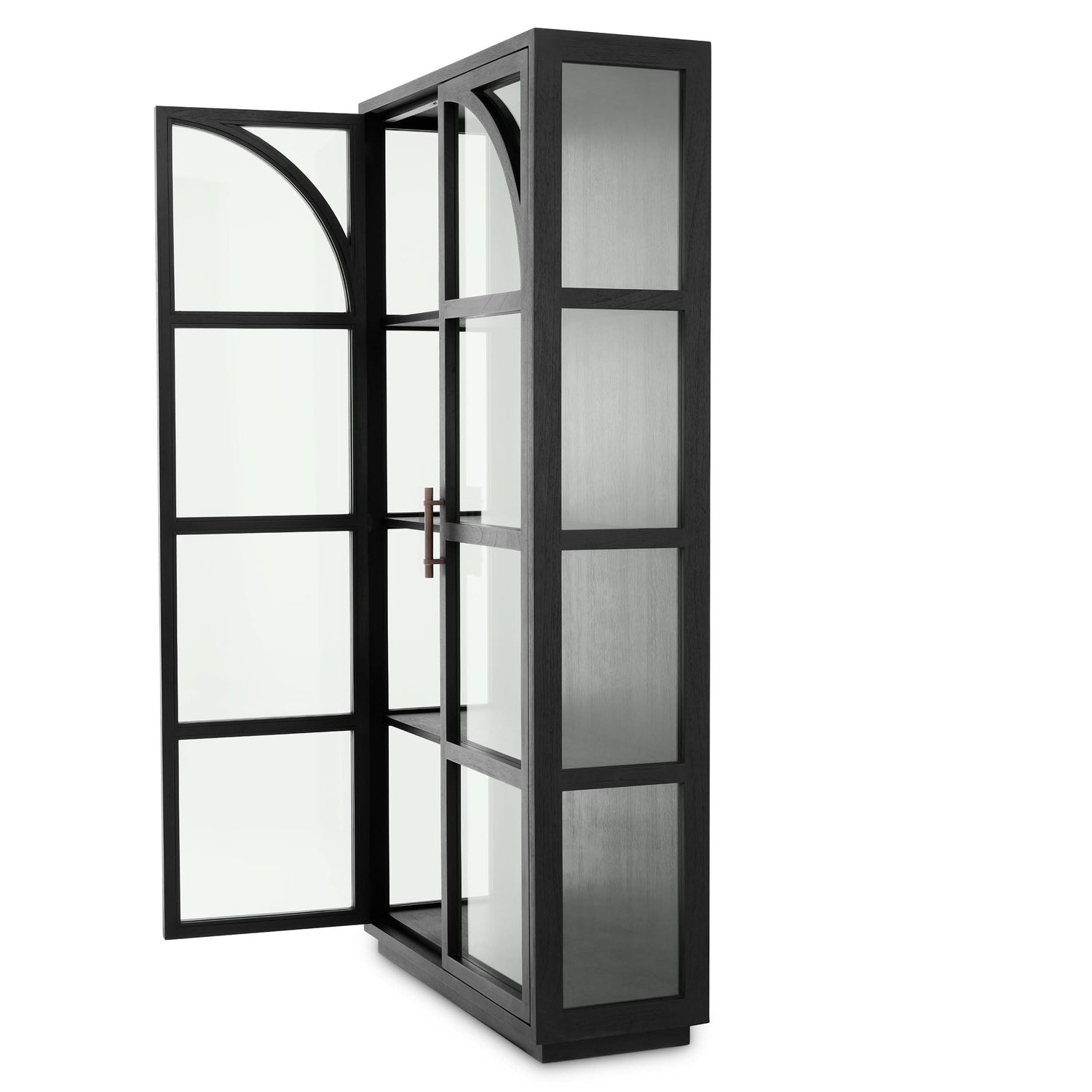 Eichholtz Kabinett San Bernardino - Classic Black Finish | Klarglas | Bronze Finish Vitrinenschrank Eichholtz