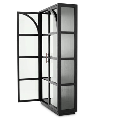 Eichholtz Kabinett San Bernardino - Classic Black Finish | Klarglas | Bronze Finish Vitrinenschrank Eichholtz