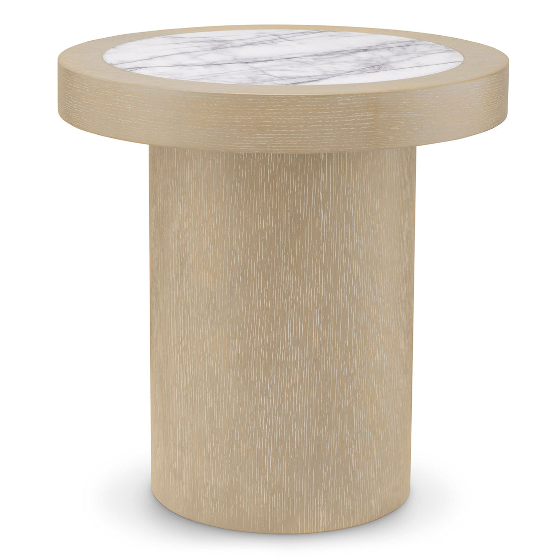 Eichholtz Beistelltisch Presedio – Washed Oak Furnier | Bianco Lilac Marmor Beistelltisch rund Eichholtz