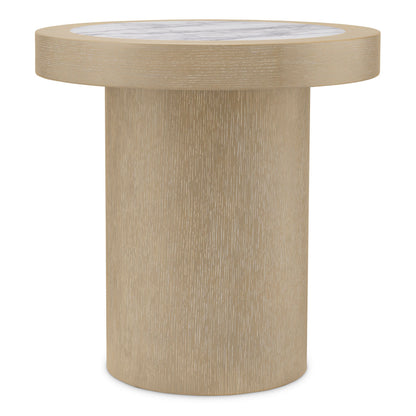 Eichholtz Beistelltisch Presedio – Washed Oak Furnier | Bianco Lilac Marmor Beistelltisch rund Eichholtz
