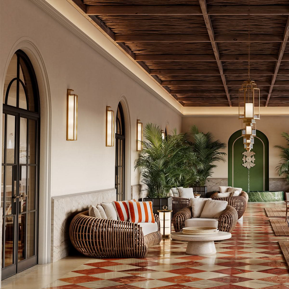 Eichholtz Gartensofa Siderno – Kunst-Rattan | Viola Sand Outdoor Sofa Eichholtz