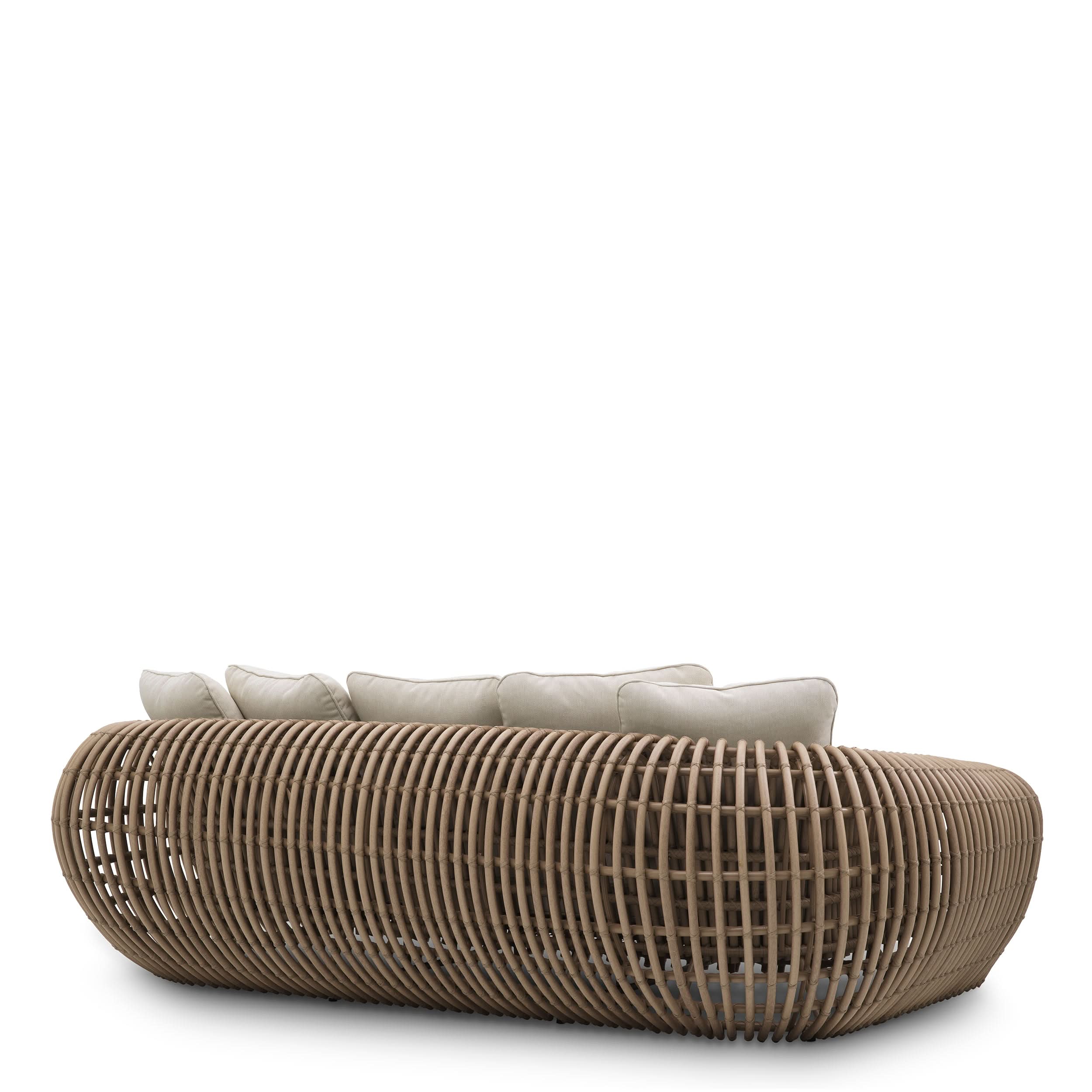 Eichholtz Gartensofa Siderno – Kunst-Rattan | Viola Sand Outdoor Sofa Eichholtz