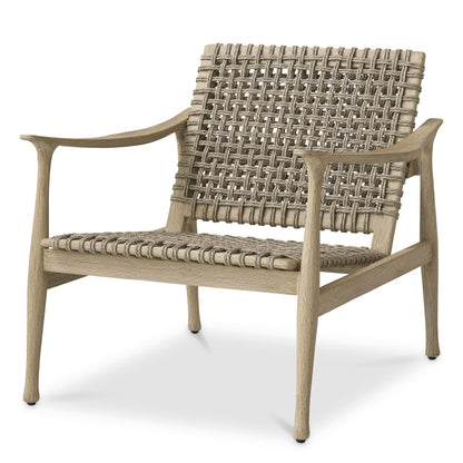 Eichholtz Outdoor Sessel Manzo – Aged Teak | Greige Rope Outdoor Sessel Eichholtz