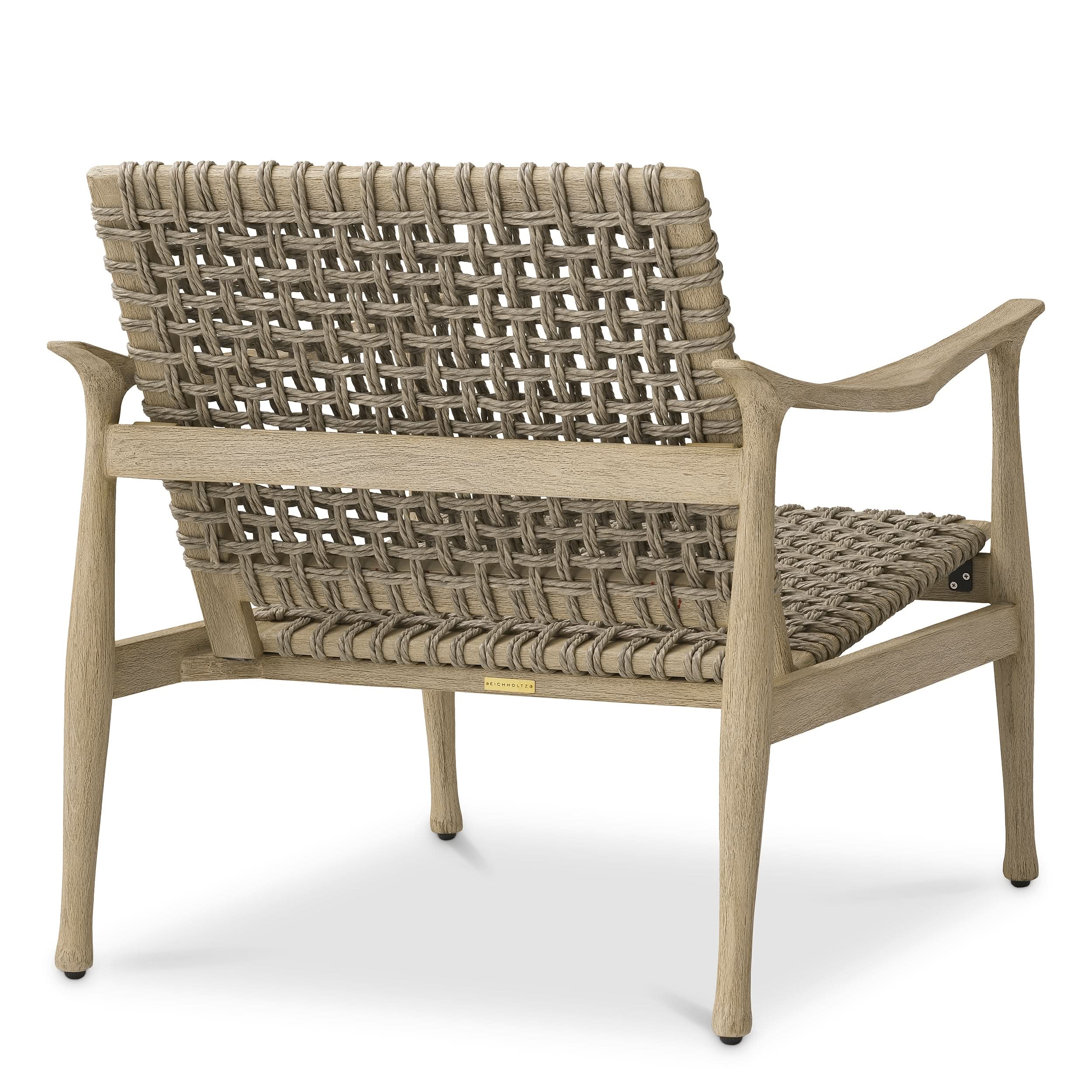 Eichholtz Outdoor Sessel Manzo – Aged Teak | Greige Rope Outdoor Sessel Eichholtz