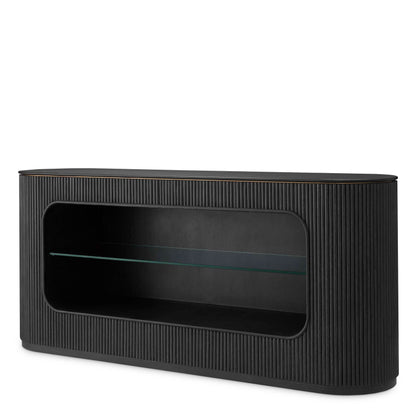 Eichholtz Kommode Bogota – Eichenfurnier Anthrazitgrau | Gerippte Front Sideboard Eichholtz