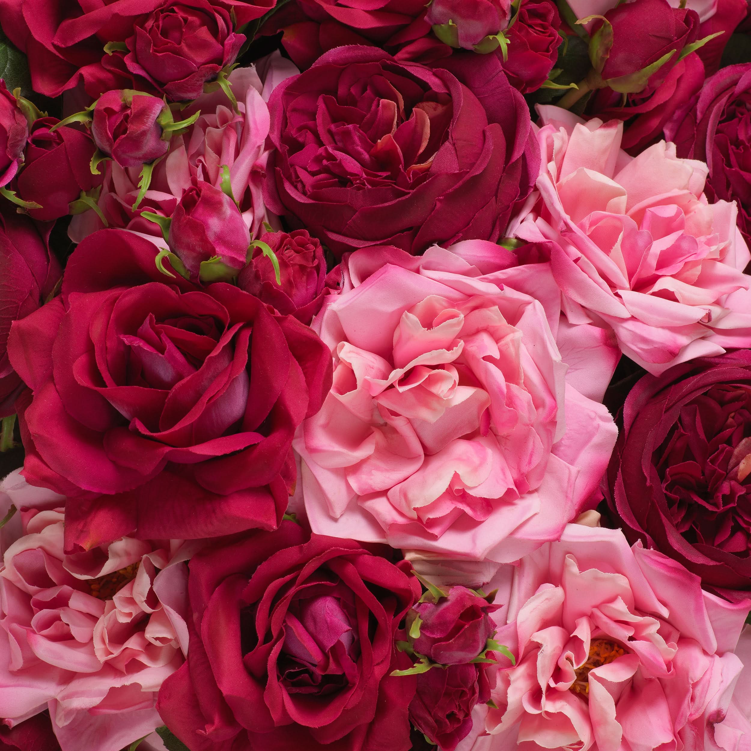 Eichholtz Rosenstrauß rot/rosa – 72 Stück / 3 Sorten Kunstblumen Eichholtz