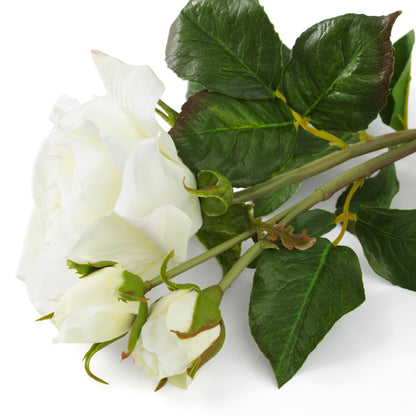 Eichholtz Rosenstrauß weiß – 72 Stück / 3 Sorten Kunstblumen Eichholtz