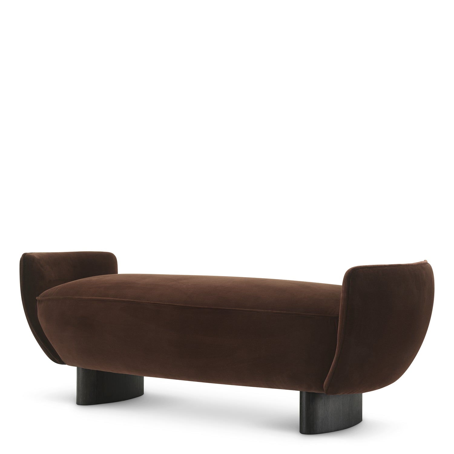 Eichholtz Bank Stirling I Brown Velvet Polsterbank Eichholtz