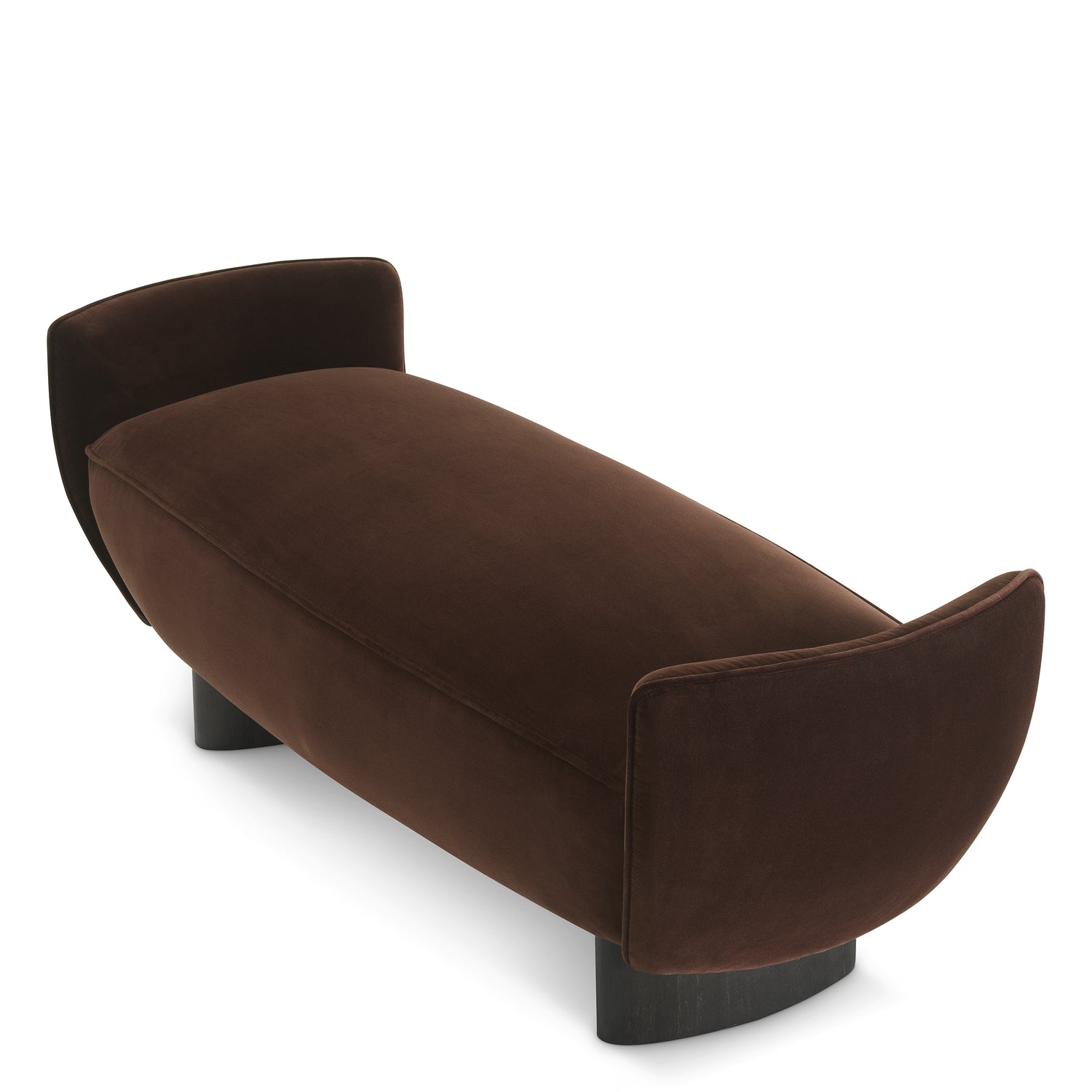 Eichholtz Bank Stirling I Brown Velvet Polsterbank Eichholtz