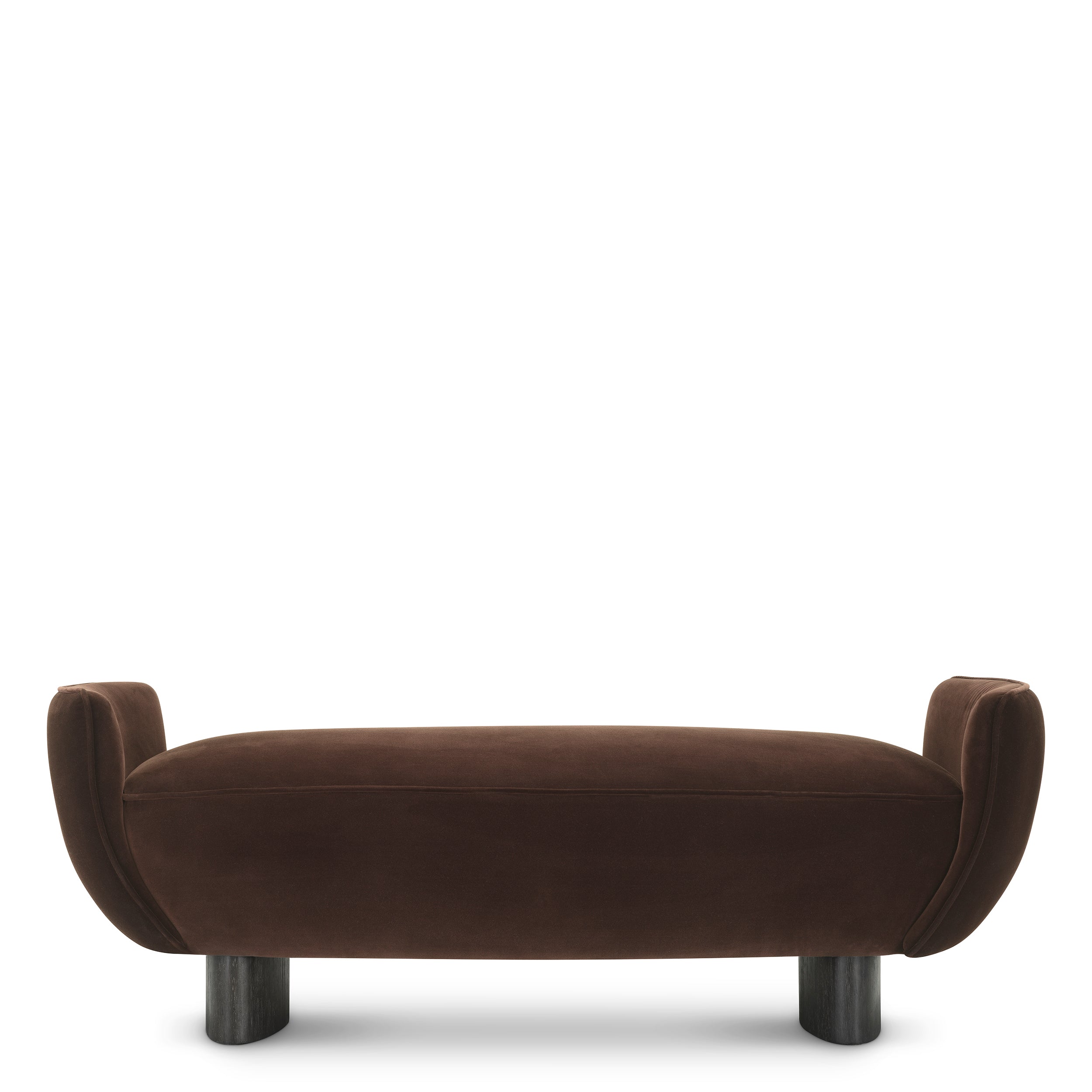 Eichholtz Bank Stirling I Brown Velvet Polsterbank Eichholtz