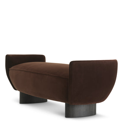 Eichholtz Bank Stirling I Brown Velvet Polsterbank Eichholtz