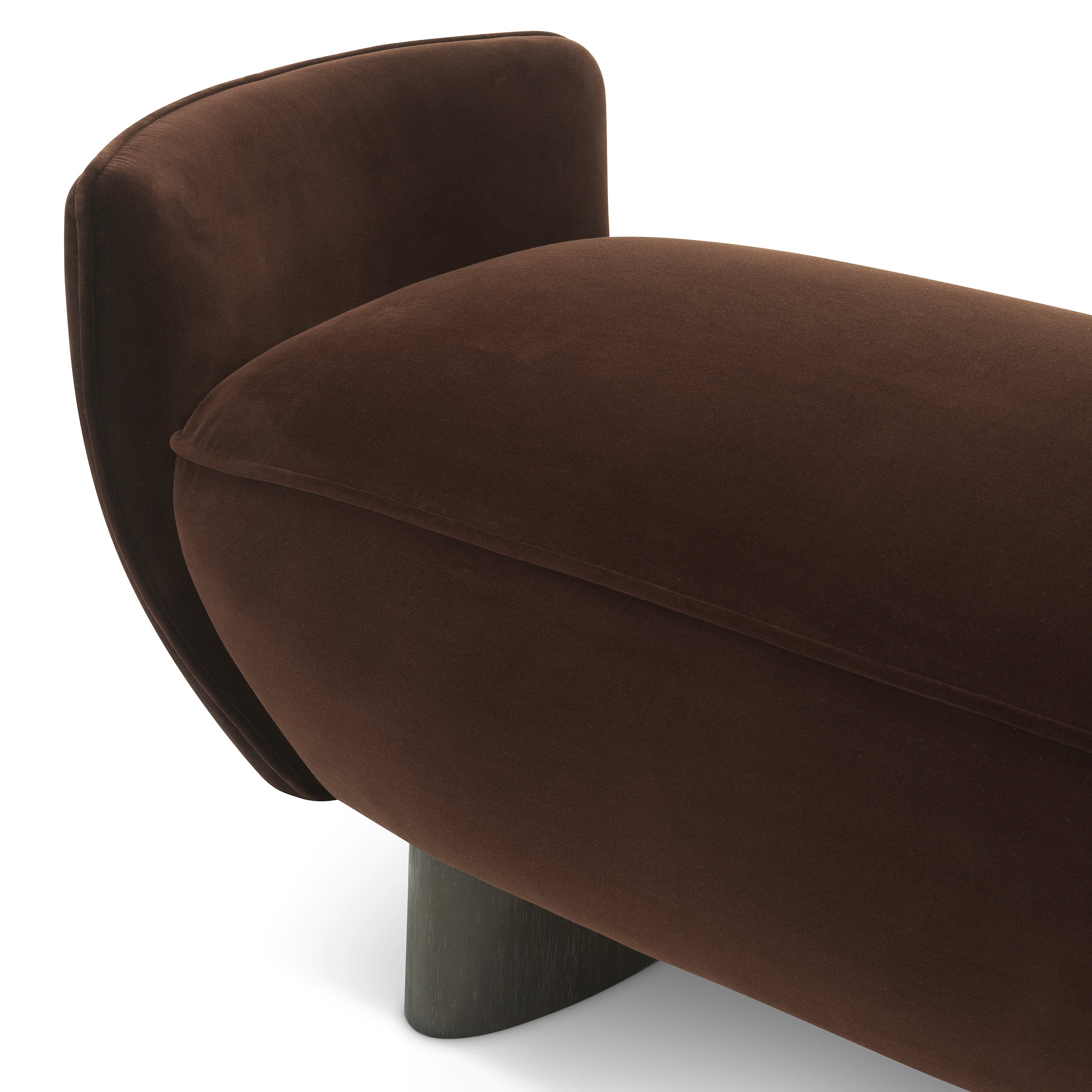 Eichholtz Bank Stirling I Brown Velvet Polsterbank Eichholtz