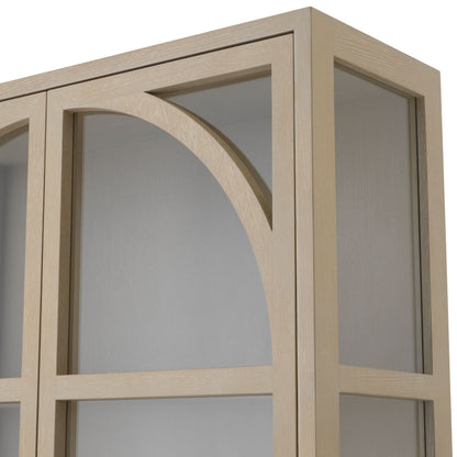 Eichholtz Kabinett San Bernardino - Washed Oak Veneer | Klarglas | Bronze Finish Vitrinenschrank Eichholtz