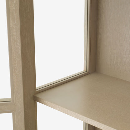 Eichholtz Kabinett San Bernardino - Washed Oak Veneer | Klarglas | Bronze Finish Vitrinenschrank Eichholtz