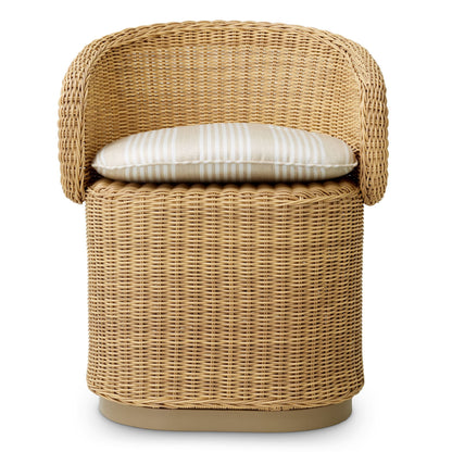 Eichholtz Outdoor Essstuhl San Remo – Kunstrattan | Saville Beige | Geflecht Outdoor Stuhl Eichholtz