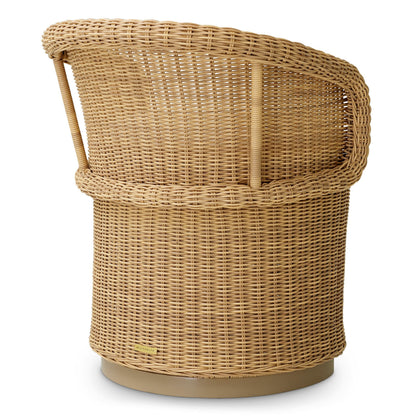 Eichholtz Outdoor Essstuhl San Remo – Kunstrattan | Saville Beige | Geflecht Outdoor Stuhl Eichholtz