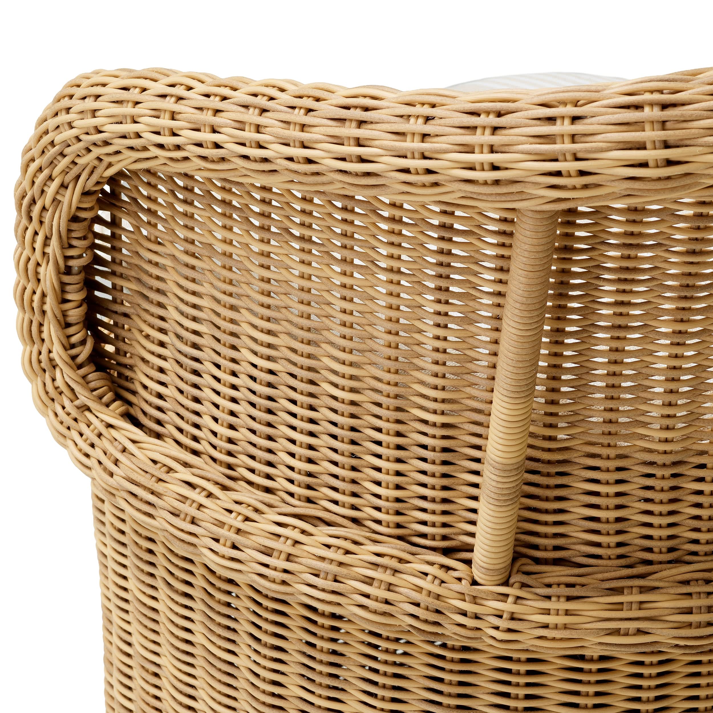 Eichholtz Outdoor Essstuhl San Remo – Kunstrattan | Saville Beige | Geflecht Outdoor Stuhl Eichholtz