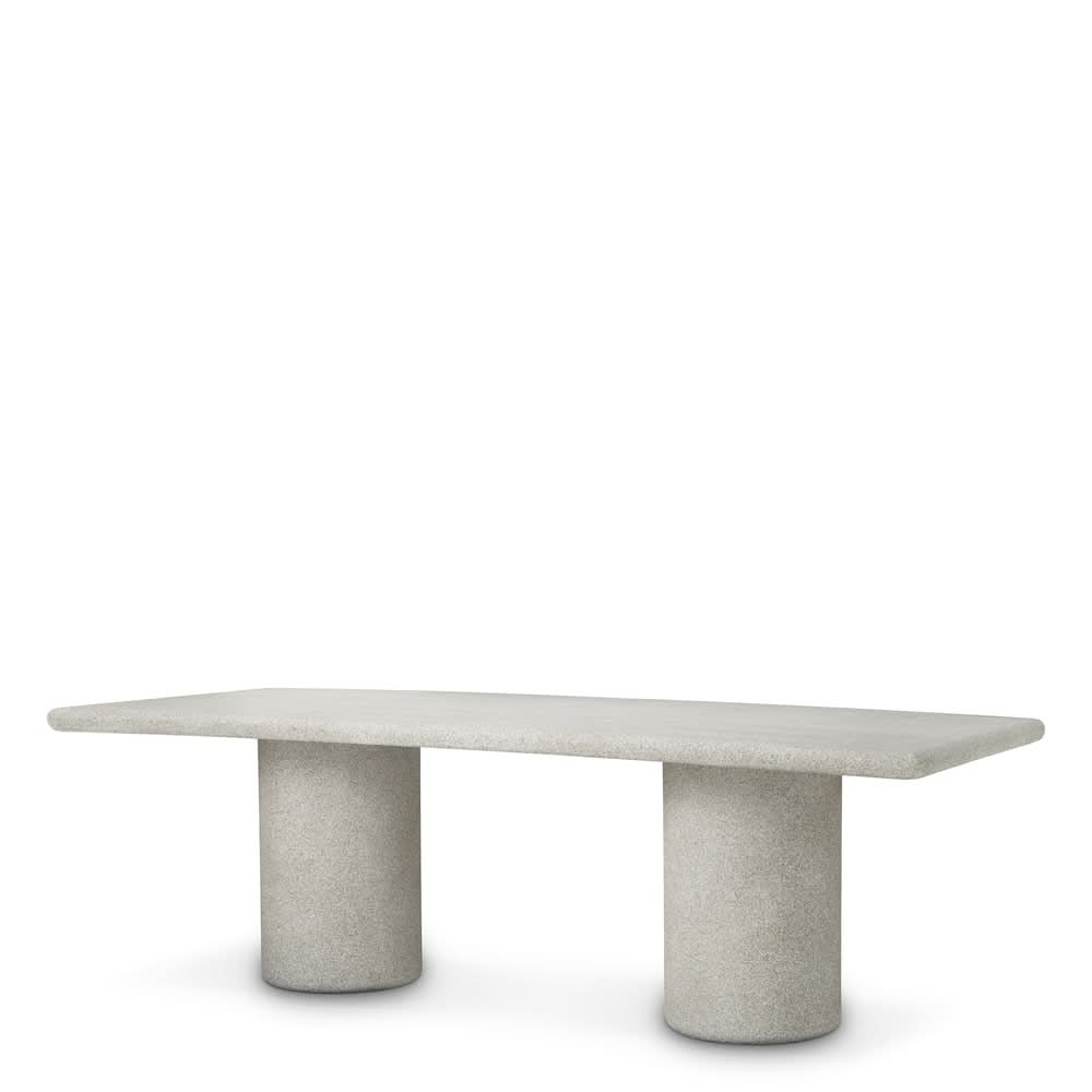 Eichholtz Outdoor Esstisch Cloverdale – Graue Steinstruktur Outdoor Esstisch eckig Eichholtz