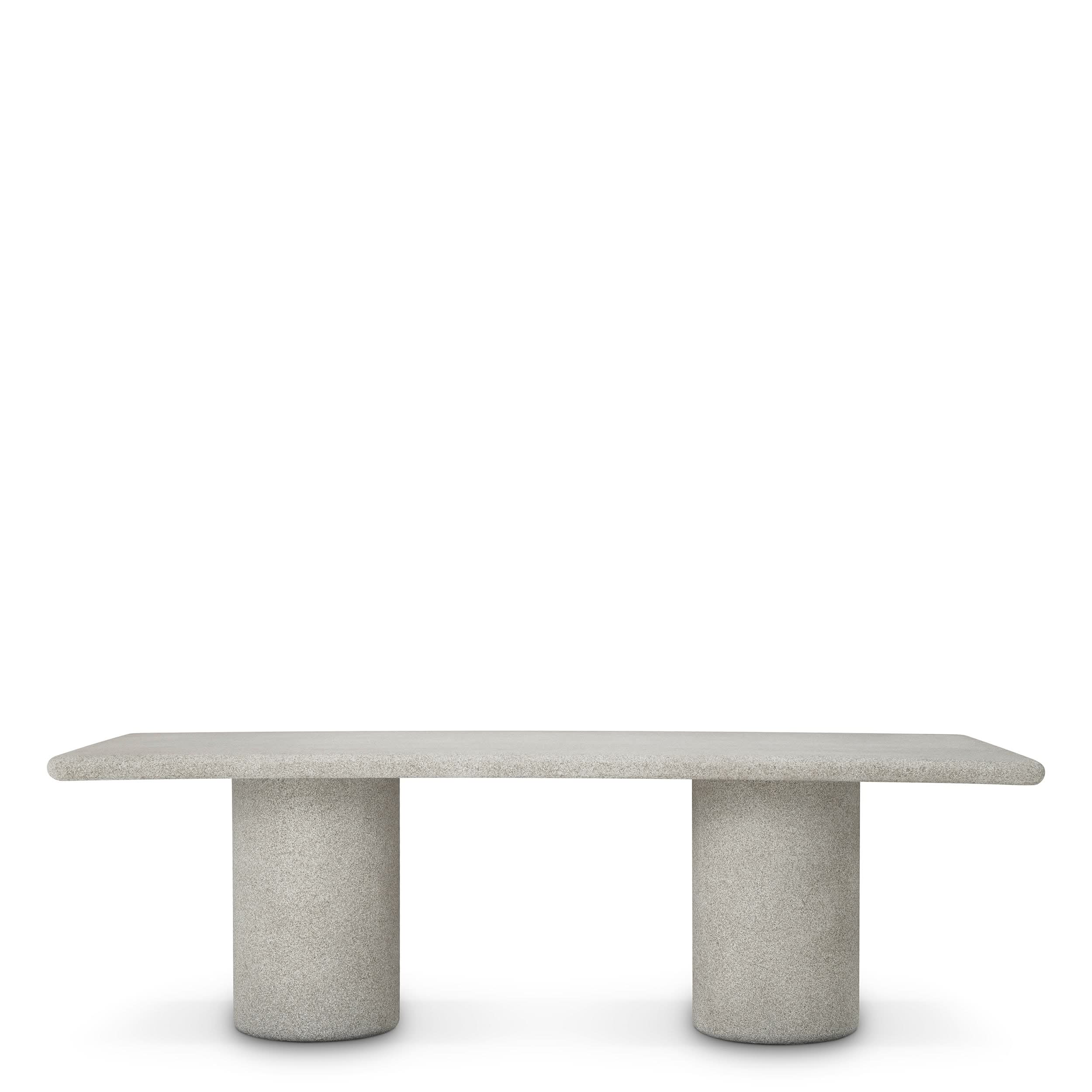 Eichholtz Outdoor Esstisch Cloverdale – Graue Steinstruktur Outdoor Esstisch eckig Eichholtz