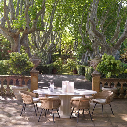 Eichholtz Esstisch Volterra Oval – Sand Finish | Cream Ceramic Top Esstisch oval Eichholtz