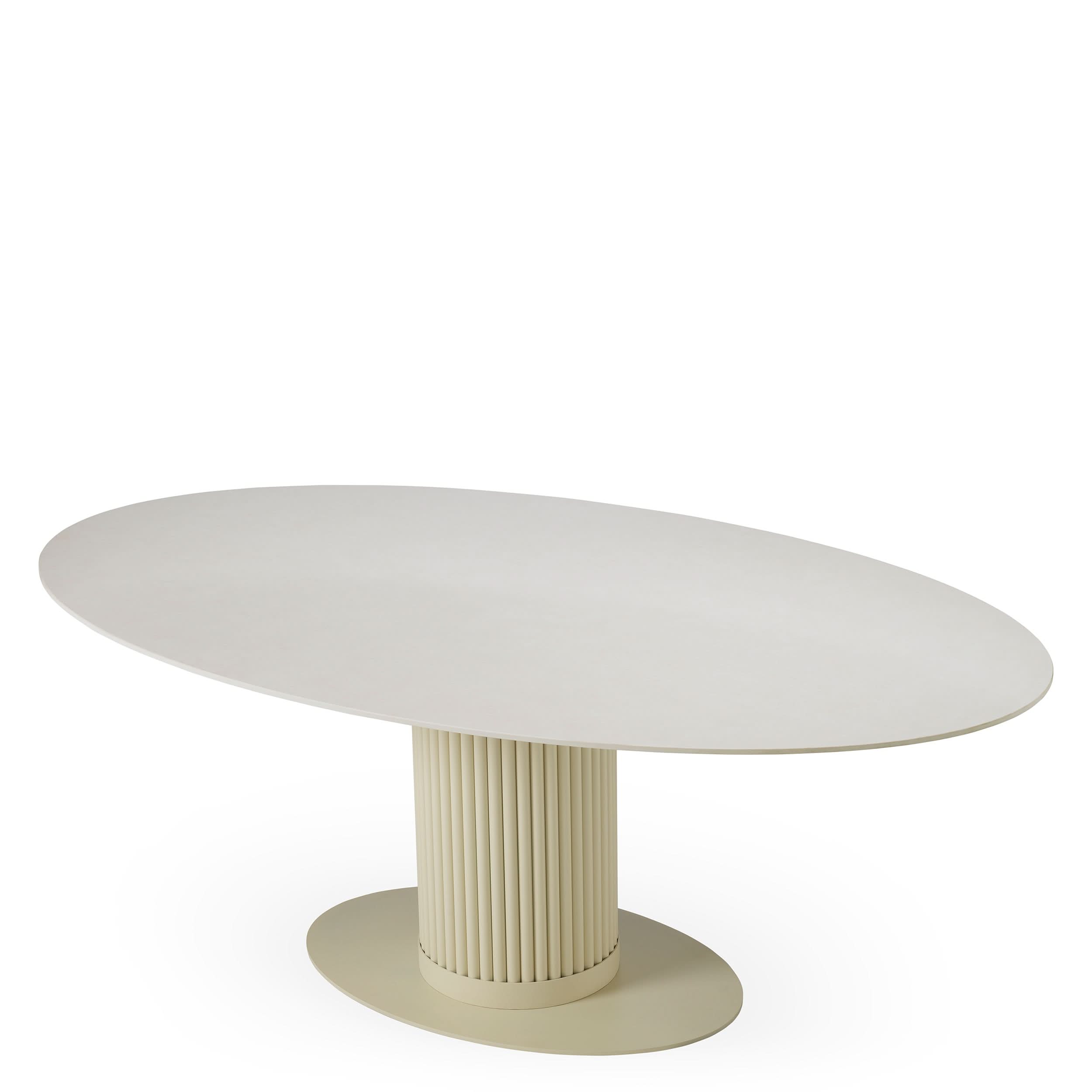 Eichholtz Esstisch Volterra Oval – Sand Finish | Cream Ceramic Top Esstisch oval Eichholtz