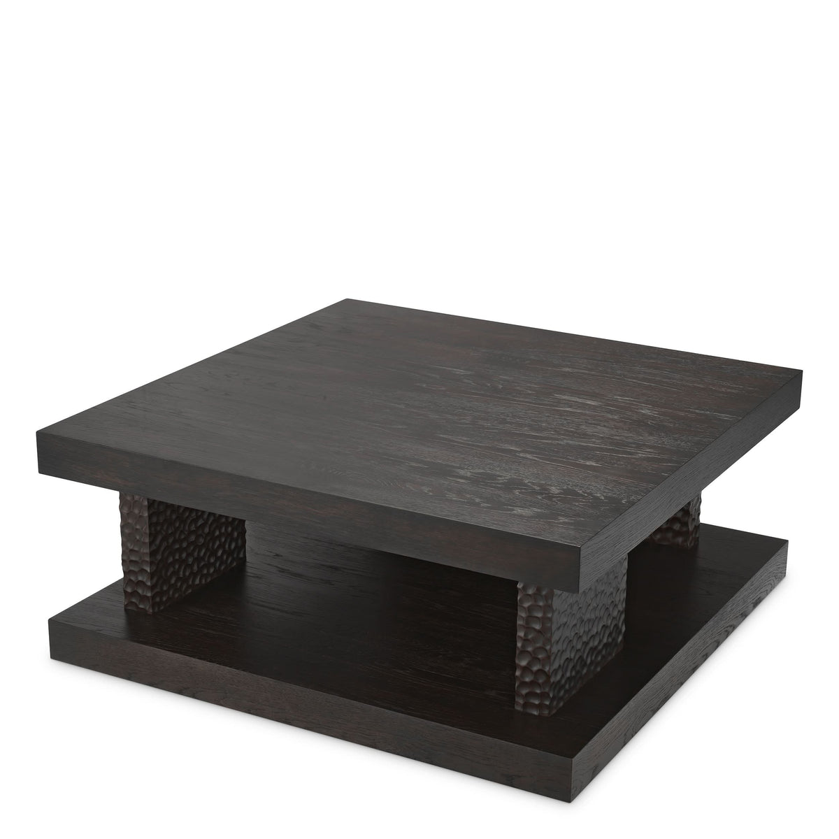 Eichholtz Couchtisch Bravon – Dunkles Eichenfurnier Couchtisch eckig Eichholtz