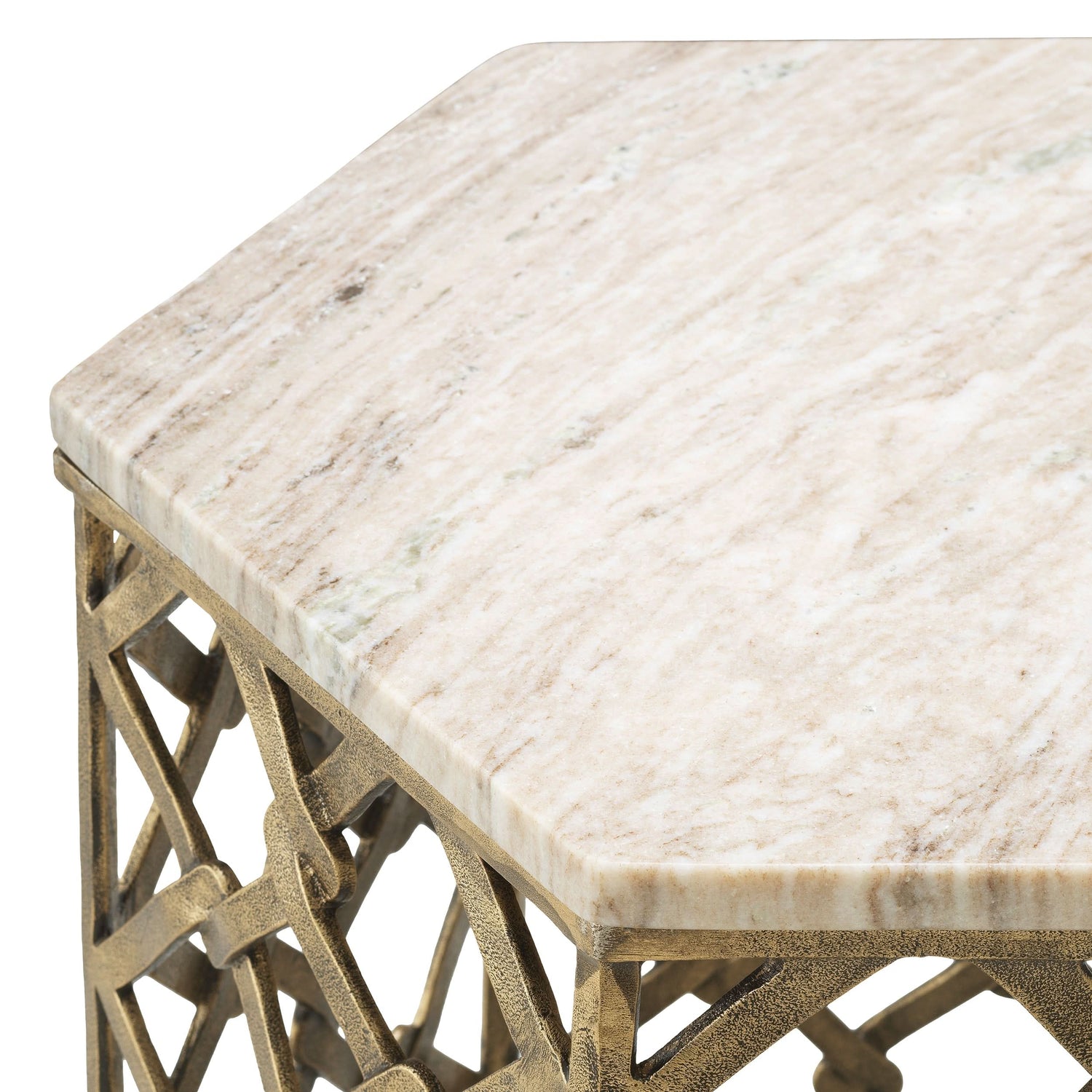 Eichholtz Beistelltisch Stratham – Antique Brass Finish | Marble Top Nachttisch Eichholtz