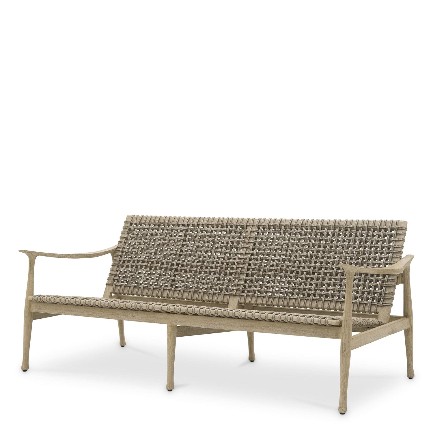 Eichholtz Outdoor Sofa Manzo – Aged Teak | Greige Rope Outdoor Sofa Eichholtz
