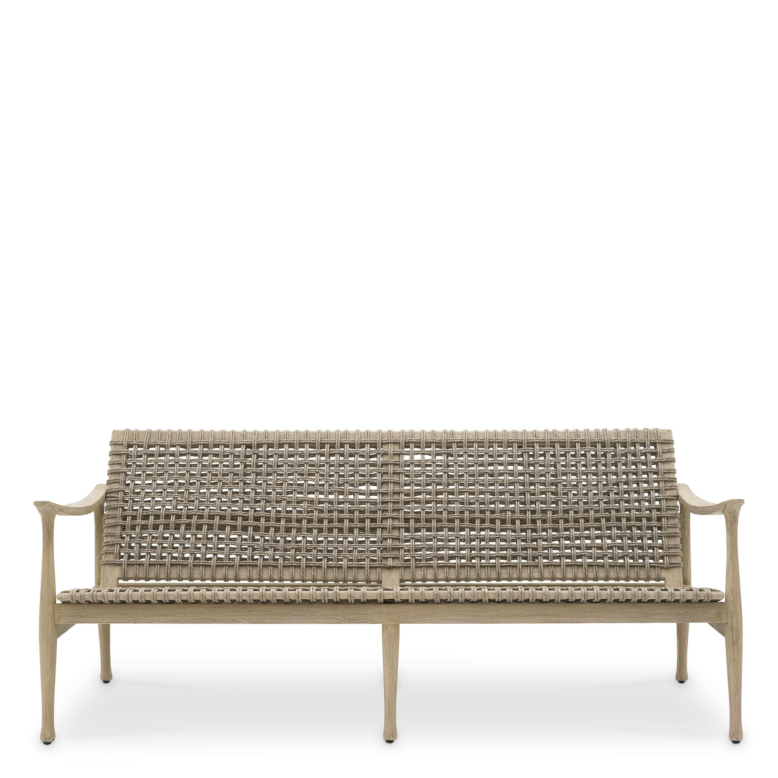 Eichholtz Outdoor Sofa Manzo – Aged Teak | Greige Rope Outdoor Sofa Eichholtz