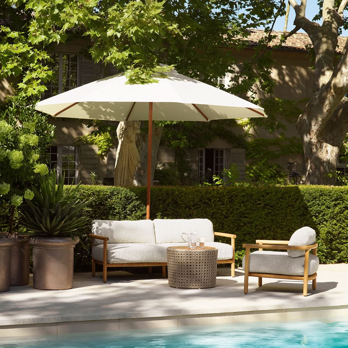 Eichholtz Outdoor Sofa Ombria – Natural Teak | Arden Natural Outdoor Sofa Eichholtz